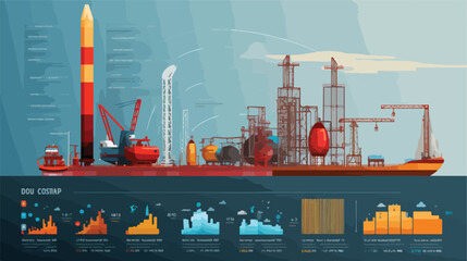 Oil gas industry infographics concept. Gasoline die - obrazy, fototapety, plakaty
