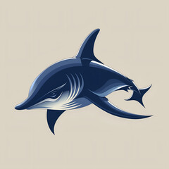 Obraz premium The Illustrated Dolphin on solid background