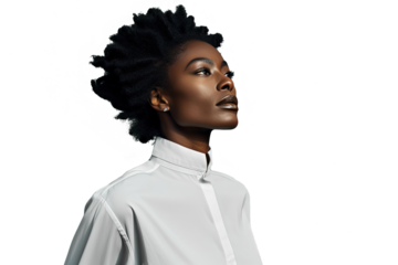 Close up of a thoughtful african woman