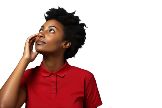 Close up of a thoughtful african woman