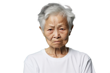Close up of an angry chinese old woman