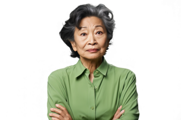 Close up of an angry chinese old woman