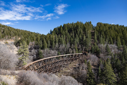 Mexican Canyon Trestle, old wooden railroad trestle