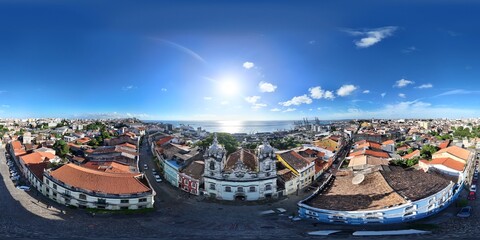 360 aerial photo taken with drone of Church of the Third Order of the Blessed Virgin Mary of Our...