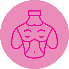 Chest Pink Line Circle Icon