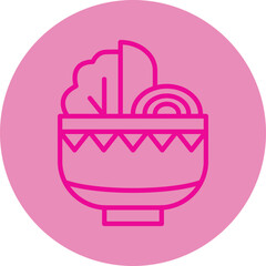 Dietary Food Pink Line Circle Icon
