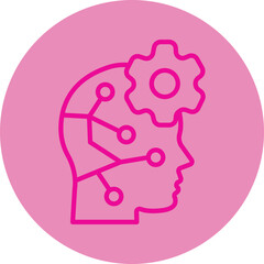 Cybernetics Pink Line Circle Icon