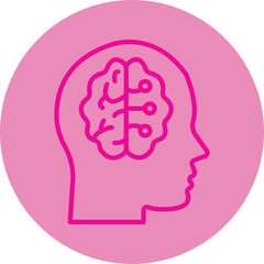 Artificial Consciousness Pink Line Circle Icon