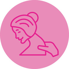 Body Massage Pink Line Circle Icon