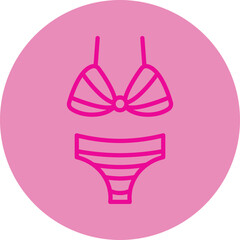 Bikini Pink Line Circle Icon