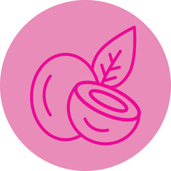 Coconut Pink Line Circle Icon