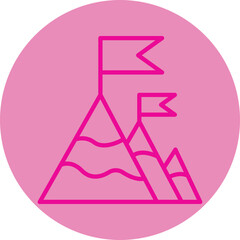 Mission Pink Line Circle Icon
