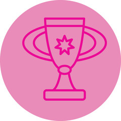 Trophy Pink Line Circle Icon