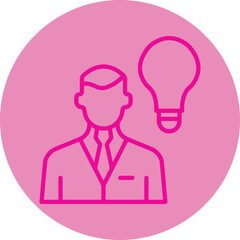 Creative Employee Pink Line Circle Icon