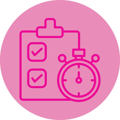 Project Deadline Pink Line Circle Icon