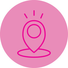 Location Pink Line Circle Icon