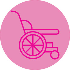 Fototapeta na wymiar Wheelchair Pink Line Circle Icon