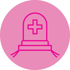 Fototapeta premium Graveyard Pink Line Circle Icon