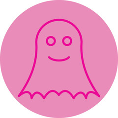 Ghost Pink Line Circle Icon