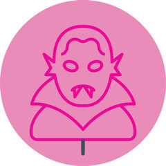 Vampire Pink Line Circle Icon