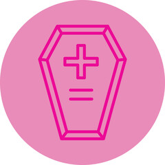 Coffin Pink Line Circle Icon