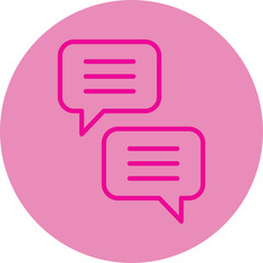 Chatting Pink Line Circle Icon