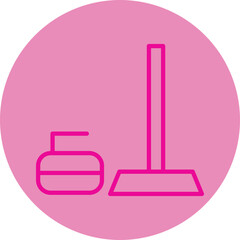 Curling Pink Line Circle Icon