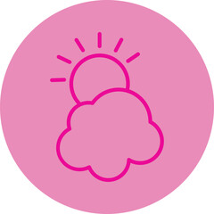 Hot spring Pink Line Circle Icon