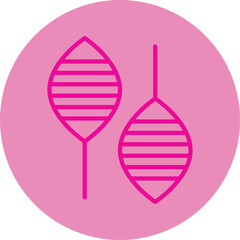 Snowshoes Pink Line Circle Icon