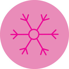 Snowy Pink Line Circle Icon