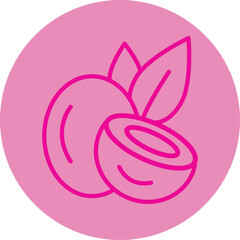 Coconut Pink Line Circle Icon