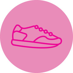 Jogger Pink Line Circle Icon