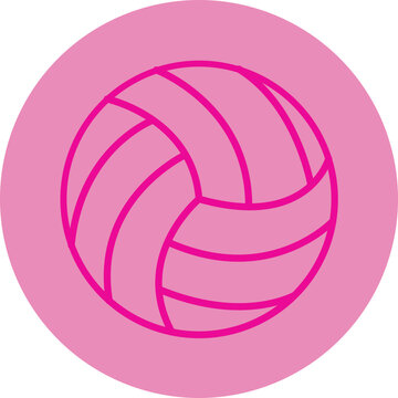 Volleyball Pink Line Circle Icon