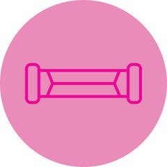 Chest Expander Pink Line Circle Icon