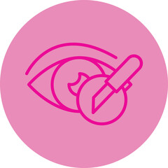 Plastic Surgery Pink Line Circle Icon