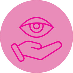 Eye Analysis Pink Line Circle Icon