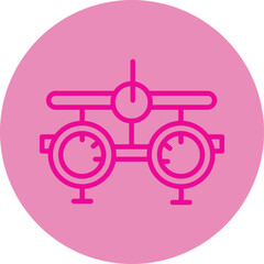 Optometrist Pink Line Circle Icon