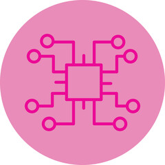 Embedded Pink Line Circle Icon
