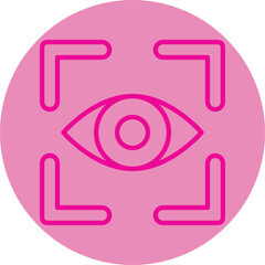 Eye Tracking Pink Line Circle Icon