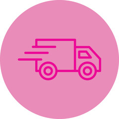 Fast Delivery Pink Line Circle Icon