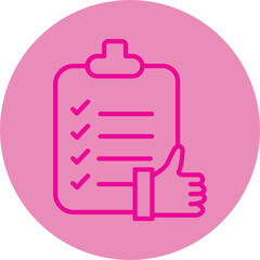 Agreement Pink Line Circle Icon