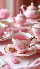 Beautiful pink cup for tea