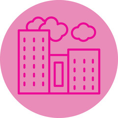 Fototapeta premium City Pink Line Circle Icon