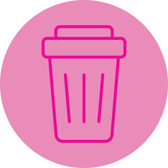 Trash Pink Line Circle Icon
