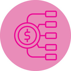 Planning Pink Line Circle Icon