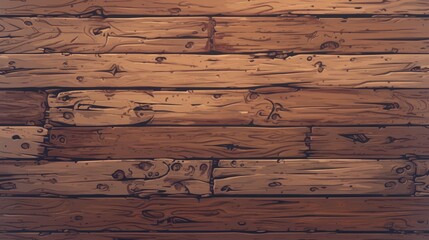 Cartoon style comic background featuring wooden material with a textured surface ideal for game walls and UI design