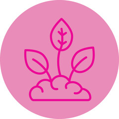 Reforestation Pink Line Circle Icon