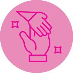 Children Pink Line Circle Icon