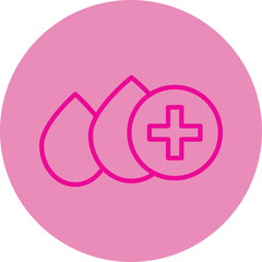 Blood Donation Pink Line Circle Icon