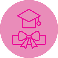 Scholarship Pink Line Circle Icon